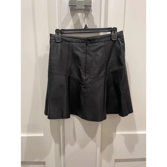 Rebecca Minkoff Black Leather Mini Skirt size 6 - Picture 4 of 4